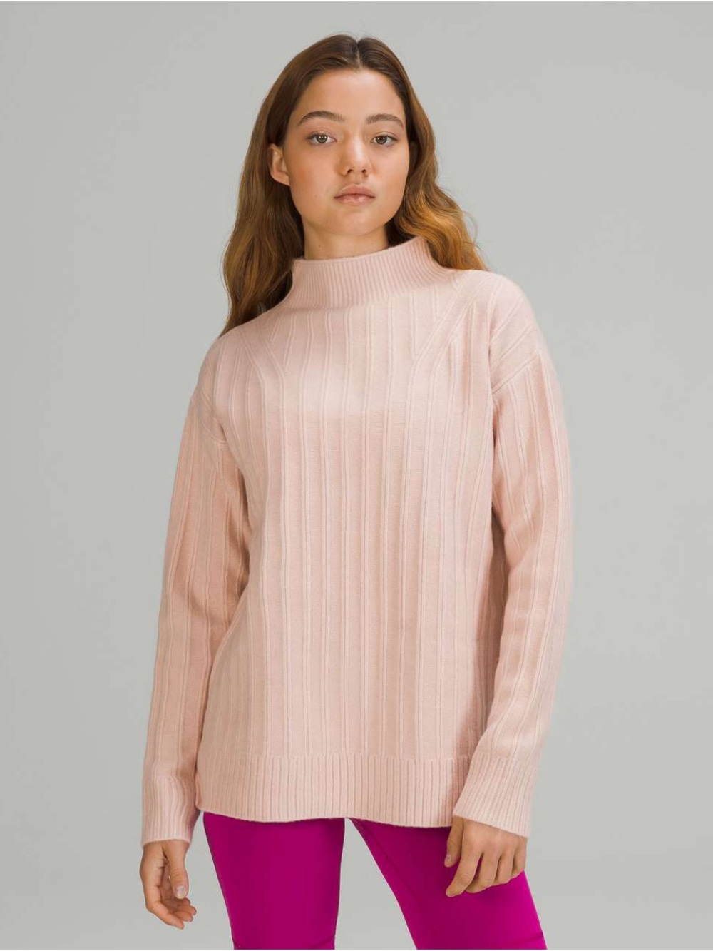 Lululemon Twin Rib Turtleneck Sweater in Feather Pink, 12, EUC - Picture 1 of 6
